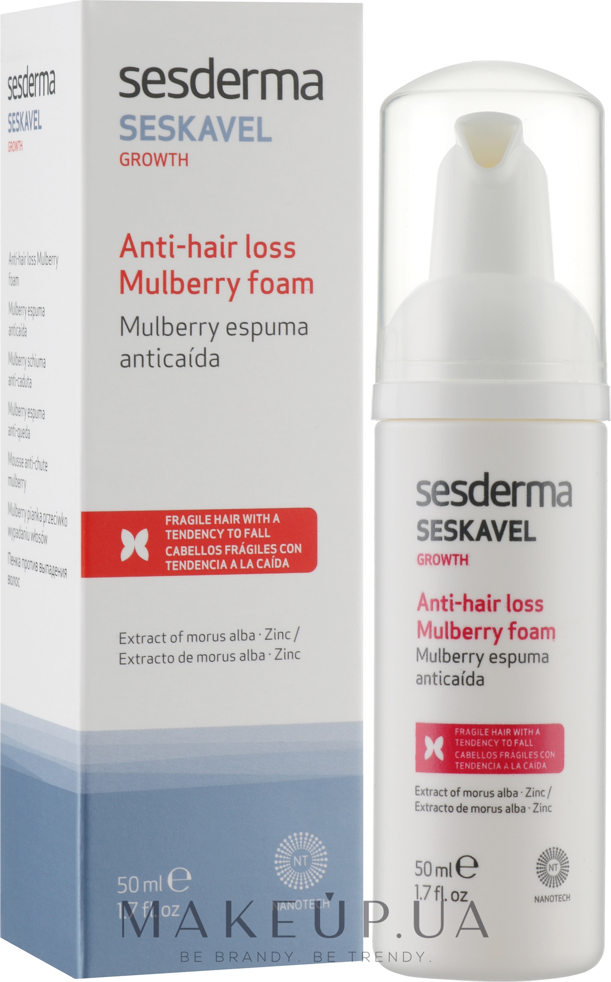 Пенка от выпадения волос - Sesderma Seskavel Growth Anri-hair Loss Mulberry Foam — фото 50ml