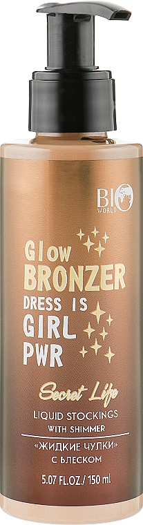 Крем-тон "Жидкие чулки", с блеском - BioWorld Secret Life Liquid Stockings Glow Bronzer