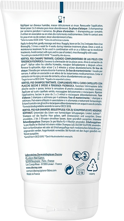 Восстанавливающий шампунь для волос - Ducray Kertyol P.S.O. Rebalancing Treatment Shampoo — фото N2