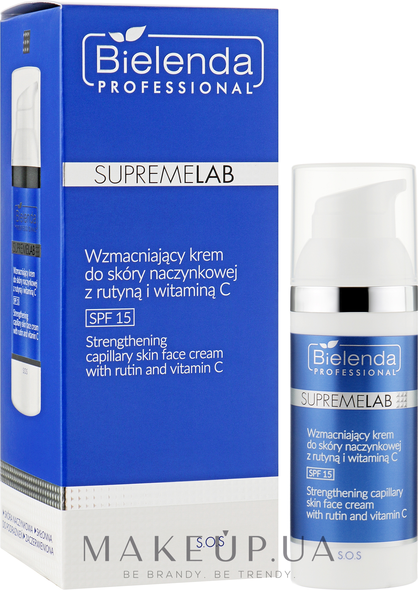Укрепляющий крем для кожи, с рутином и витамином С, SPF15 - Bielenda Professional SupremeLab S.O.S — фото 50ml