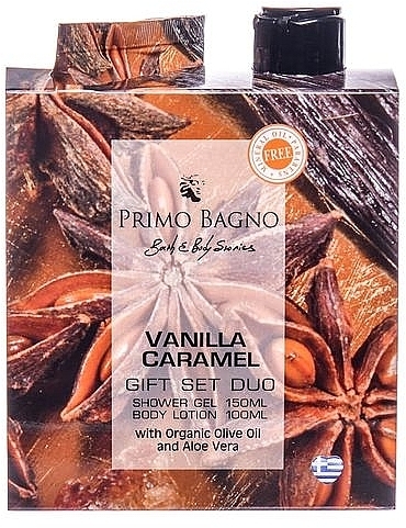 Набір - Primo Bagno Vanilla & Caramel Duo Gift Set (sh/gel/150 ml + b/lot/100 ml) — фото N1