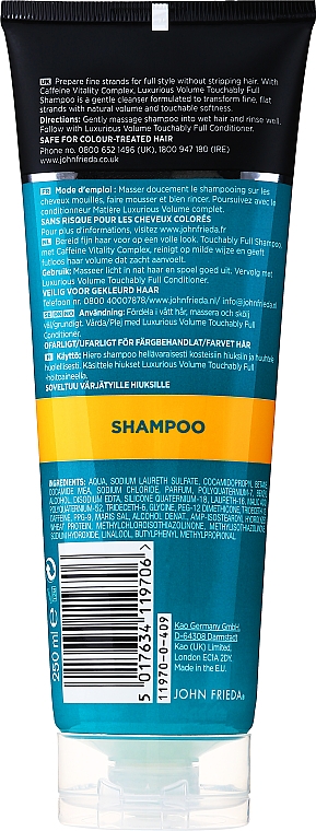 Шампунь для создания роскошного объема - John Frieda Luxurious Volume Hair Thickening Shampoo — фото N3