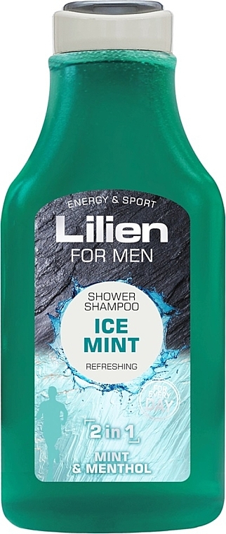 Мужской гель для душа и шампунь 2 в 1 "Ледяная мята" - Lilien For Men Shower Shampoo Ice Mint 2 In 1  — фото N1