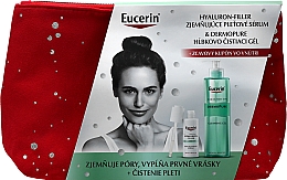 Парфумерія, косметика Набір - Eucerin Dermo Pure + Hyaluron Filler Skin Care Gift Set (f/gel/400ml + serum/30ml + bag/1pcs)