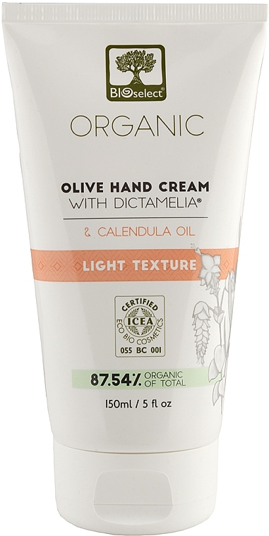 Крем для рук лёгкой консистенции с Диктамелией и календулой - BIOselect Olive Hand Cream Light Texture