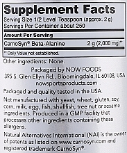 Харчова добавка в порошку "Бета-аланін", 2000 мг - Now Foods Beta-Alanine Sports — фото N2