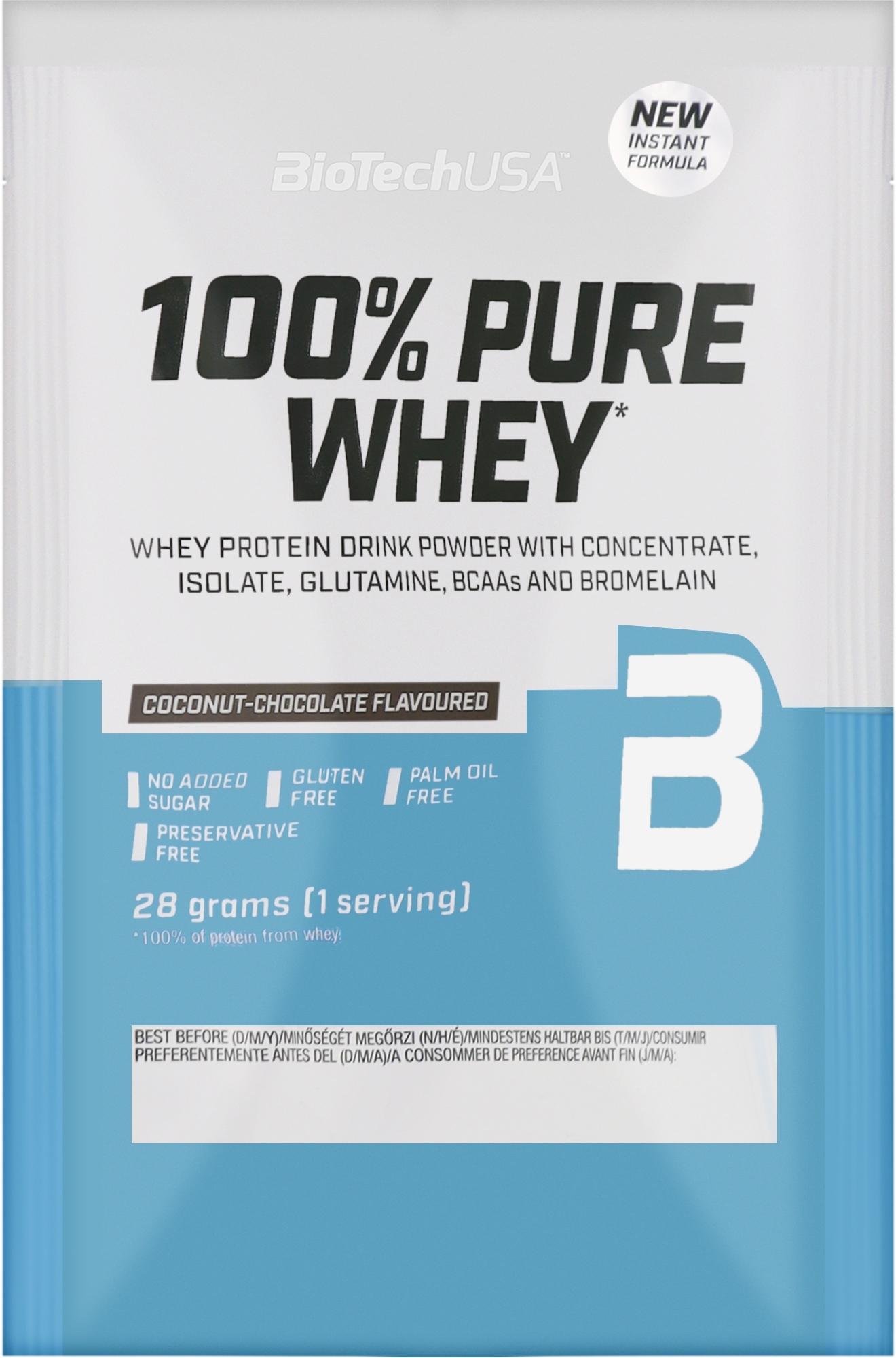 Протеин "Кокосовый шоколад" - BioTech 100% Pure Whey Coconut Chocolate — фото 28g