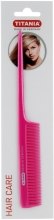 Расческа-планка с пластиковой ручкой 20,5см, розовая - Titania — фото N1