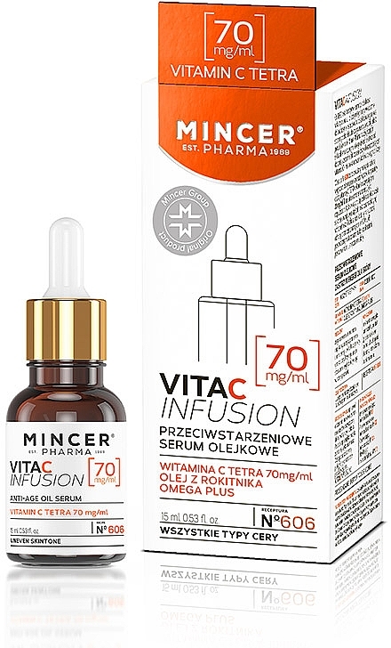 Антивікова сироватка для обличчя - Mincer Pharma Vita C Infusion Anti-Ageing Oil Serum № 606