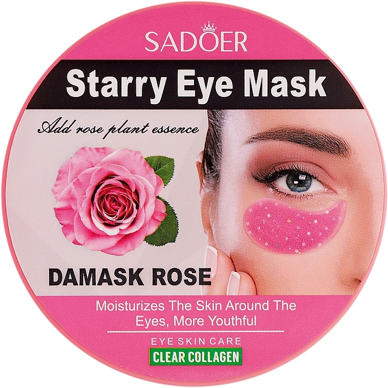 Патчи для глаз с экстрактом розы - Sadoer Damask Rose Starry Eye Mask