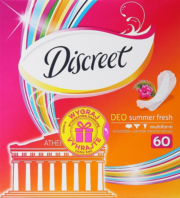 Щоденні гігієнічні прокладки Summer Fresh, 60 шт. - Discreet — фото N1