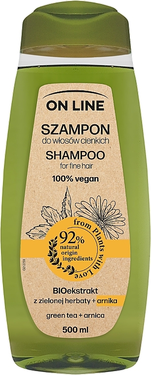 Шампунь для тонкого, схильного до жирності волосся - On Line Shampoo — фото N1