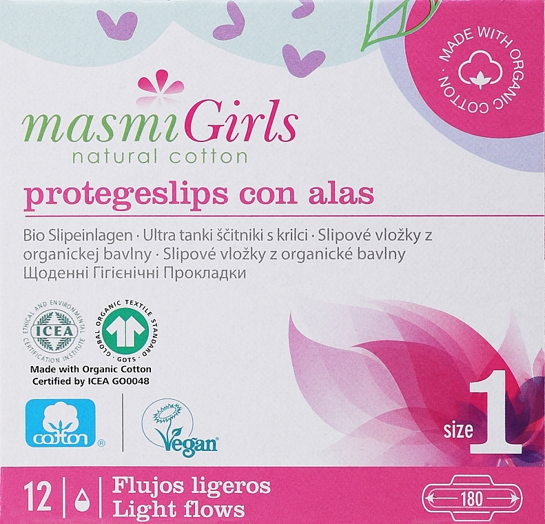 Прокладки ультратонкі гігієнічні для підлітків Girl, 12 шт - Masmi — фото N1
