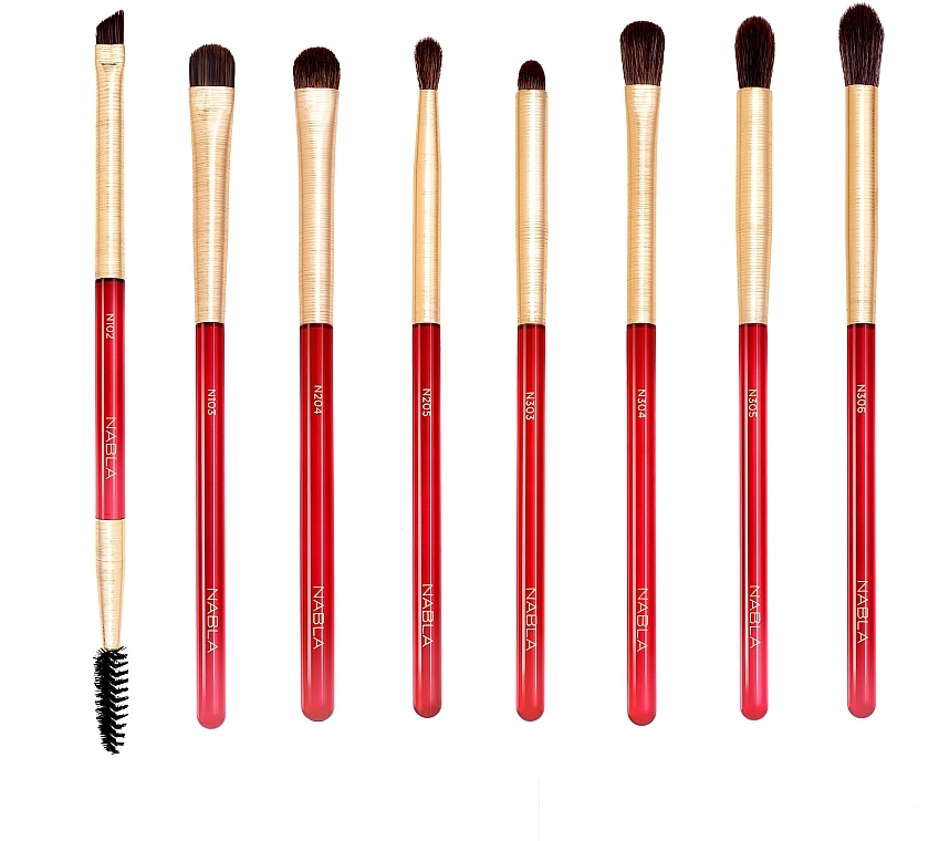 Набір пензлів для макіяжу, 8 шт. - Nabla Ruby Complete Eye Brush Set — фото N1