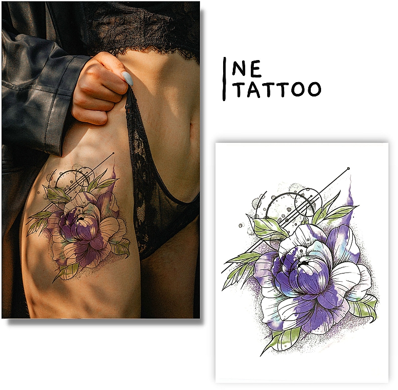 Тимчасові тату "Фіолетова троянда" - Ne Tattoo — фото N1