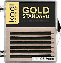 Духи, Парфюмерия, косметика УЦЕНКА  Накладные ресницы Gold Standart D 0.05 (6 рядов: 9 mm) - Kodi Professional *