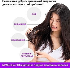 Бездротова щітка-вирівнювач для волосся, чорна - Aimed Hair Straightener Brush Wireless — фото N9