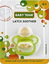Пустышка латексная классическая 6+, зеленая - Baby Team — фото N1