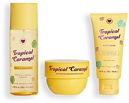 Набір - I Heart Revolution Tropical Caramel Nourishing Set (sh/gel/50ml+b/cr/68g/b/mist/100ml) — фото N2