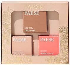 Парфумерія, косметика Набір - Paese Kiss My Cheeks (Warm) (blush/ 4g + bronzer/12g + highlighter/4g)