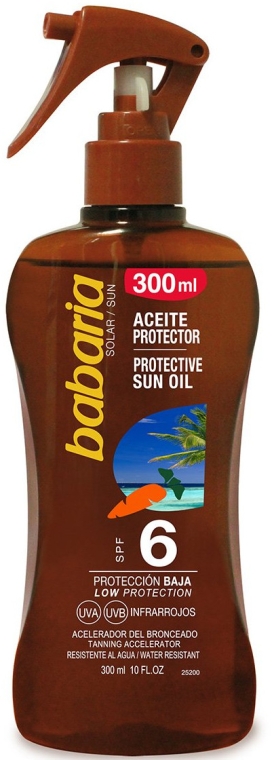 Олія для засмаги - Babaria Protective Sun Oil Spf6 — фото N1