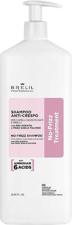 Шампунь розгладжувальний для неслухняного волосся - Brelil No-Frizz Treatment No-Frizz Shampoo — фото N2