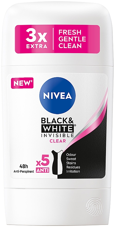 Антиперспірант "Чорне та Біле Невидимий" Clear - NIVEA Black & White Invisible Clear — фото N1