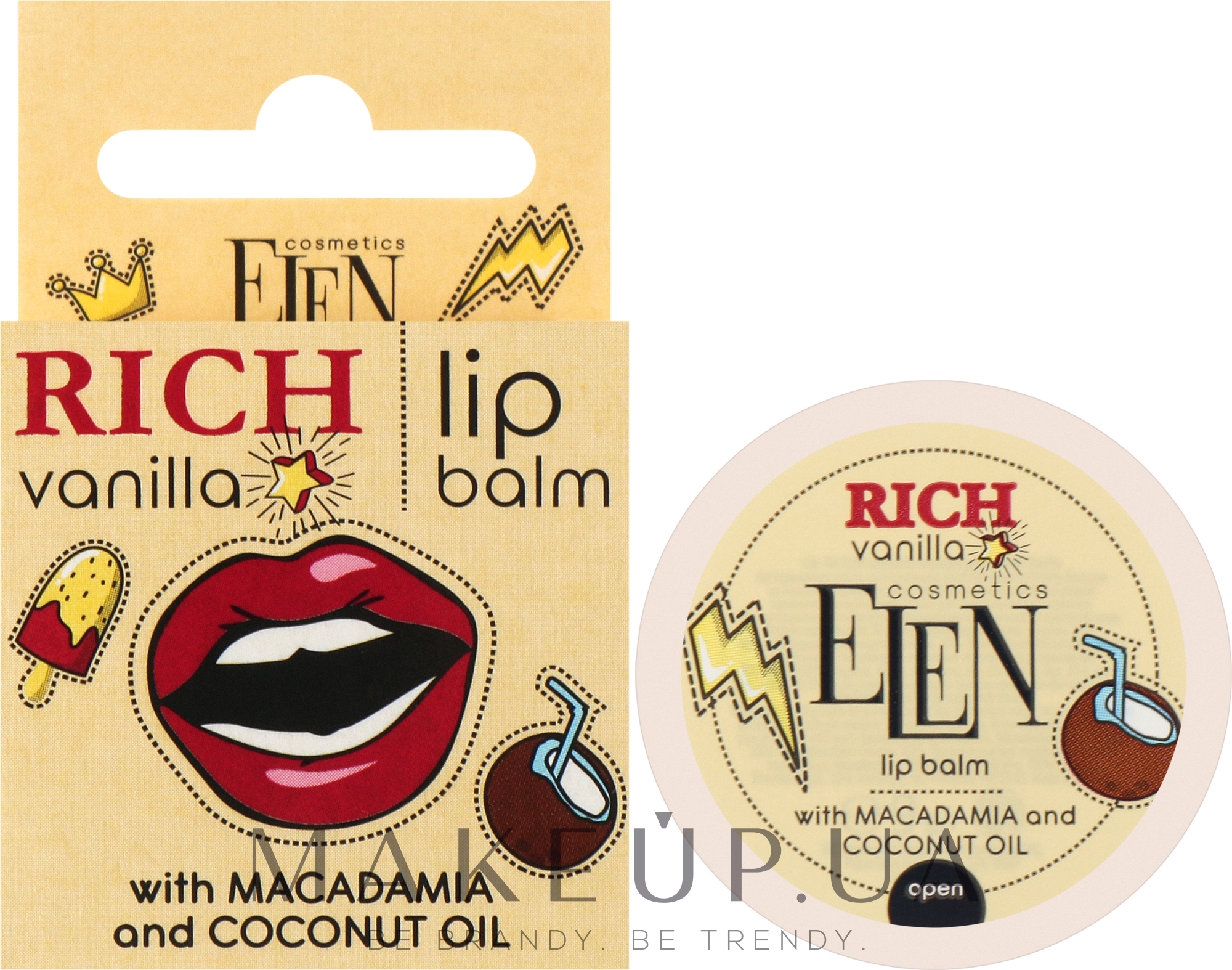 Бальзам для губ - Elen Cosmetics Rich Vanilla Lip Balm — фото 9g