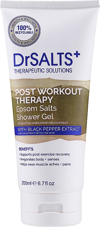 Гель для душа - Dr Salts + Post Workout Therapy Magnesium Shower Gel (туба) — фото N1