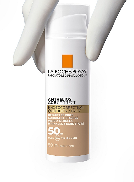 Антивозрастное солнцезащитное средство с тонирующим эффектом для лица против морщин и пигментации, SPF50 - La Roche-Posay Anthelios Age Correct SPF50 Tinted — фото N5