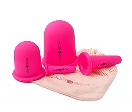 Парфумерія, косметика Набір силіконових масажних банок для тіла, рожеві, S/M/L/XL - Lash Brown