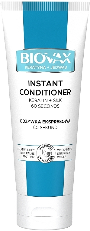 Кондиціонер для волосся "7 в 1 кератин + шовк" - L'biotica Biovax Hair Conditioner