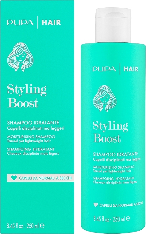 Зволожувальний шампунь для сухого й нормального волосся - Pupa Styling Boost Moisturizing Shampoo — фото N2