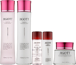 Набор - Jigott Essence Moisture Skin Care (f/ton/150 ml + f/lot/150ml + f/cr/50+ f/ton/30 ml + f/lot/30ml) — фото N2