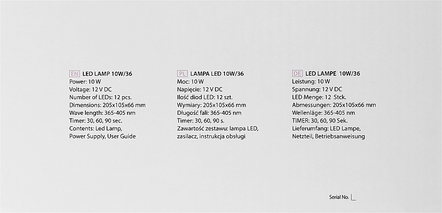 LED-лампа для сушки геля и гель-лака, 10W/36W - MylaQ Eco Led Lamp — фото N3
