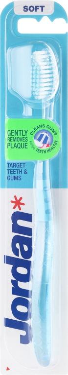 Зубная щетка мягкая Target, голубая - Jordan Target Teeth & Gums Soft — фото N1