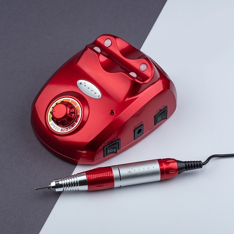 Фрезер для маникюра и педикюра, красный - Bucos Nail Drill Pro ZS-603 Red — фото N6