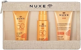 Духи, Парфюмерия, косметика Набор - Nuxe Sun Travel Kit (cr/50ml + spray/50ml + lot/50ml + punch/1pcs)