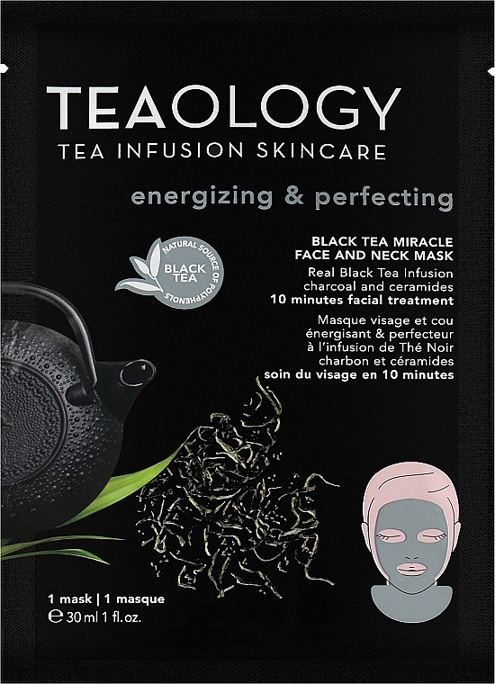 Маска для обличчя та шиї - Teaology Black Tea Miracle Face and Neck Mask — фото N1