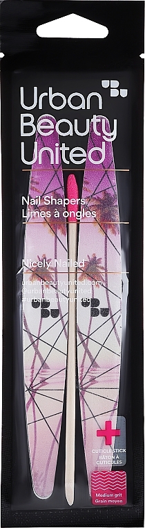 Пилочки для придания формы ногтям с палочкой для кутикулы - UBU (nailfile/2pcs + accessories/1pcs) — фото N1