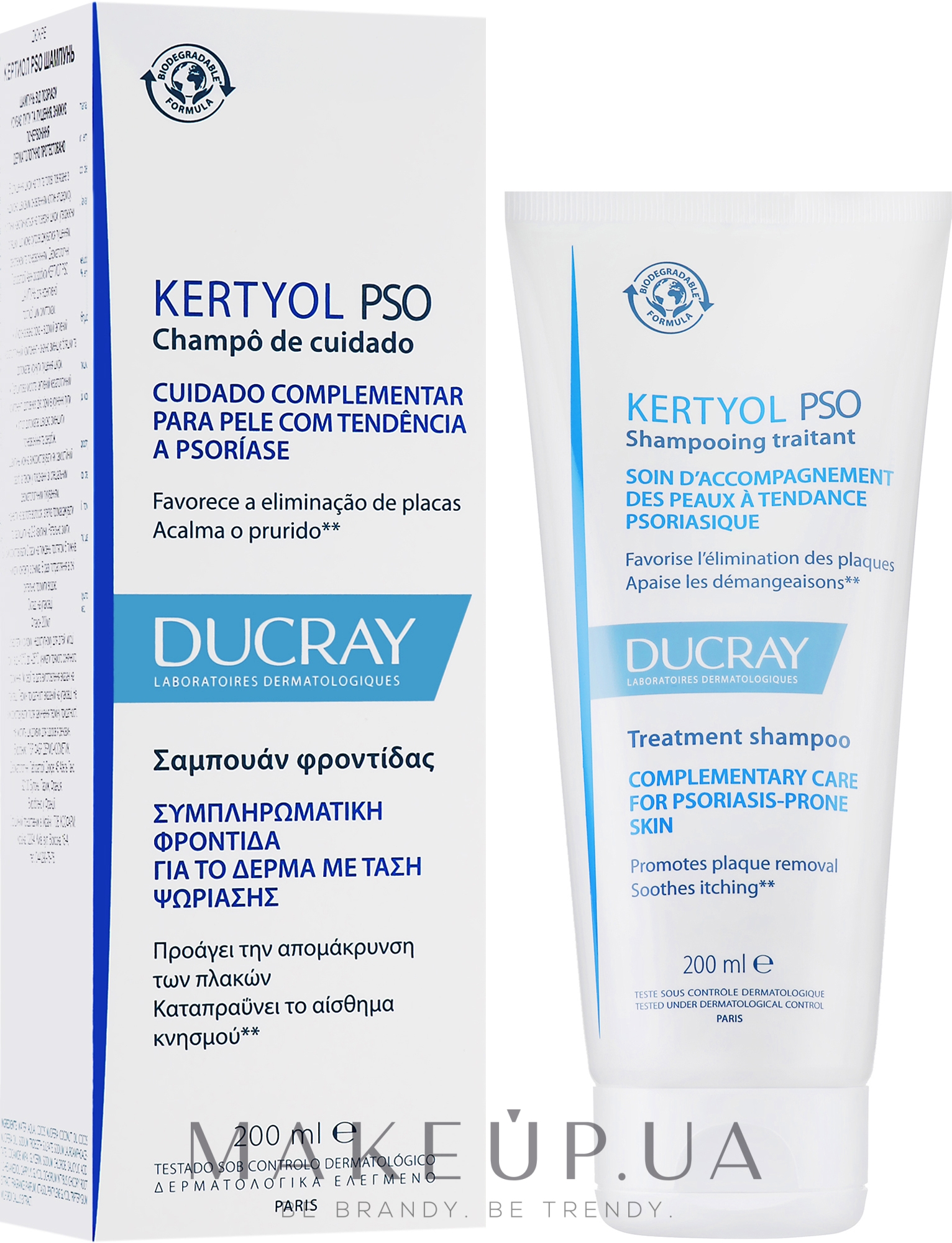 Восстанавливающий шампунь для волос - Ducray Kertyol P.S.O. Rebalancing Treatment Shampoo — фото 200ml
