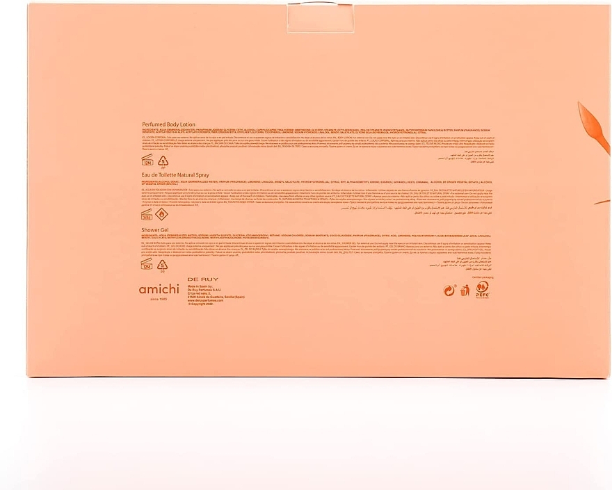 Amichi Mandarine Musk - Набір (edt/75ml + b/lot/75ml + sh/gel/75ml) — фото N3
