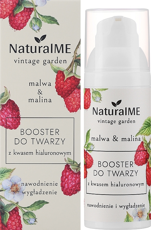 Бустер для обличчя з гіалуроновою кислотою "Мальва та малина" - NaturalME Vintage Garden Malwa & Raspberry Hydration & Smoothing Booster — фото N2