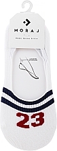 Шкарпетки жіночі низькі зі спортивним мотивом, білі - Moraj — фото N1