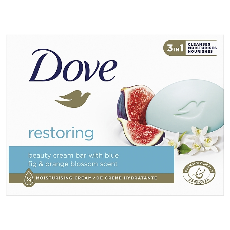 УЦЕНКА Крем-мыло "Инжир и лепестки апельсина" - Dove Go Fresh Restore Beauty Cream Bar * — фото N1