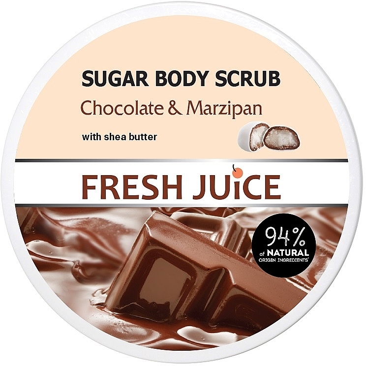 Сахарный скраб для тела - Fresh Juice Chocolate and Marzipan — фото N1