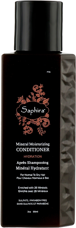 Кондиціонер для тонкого та пошкодженого волосся  - Saphira Hydration Mineral Moisturizing Conditioner — фото N1