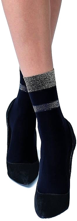 Шкарпетки жіночі "Beatrice" 40 Den, nero/silver - Knittex — фото N1