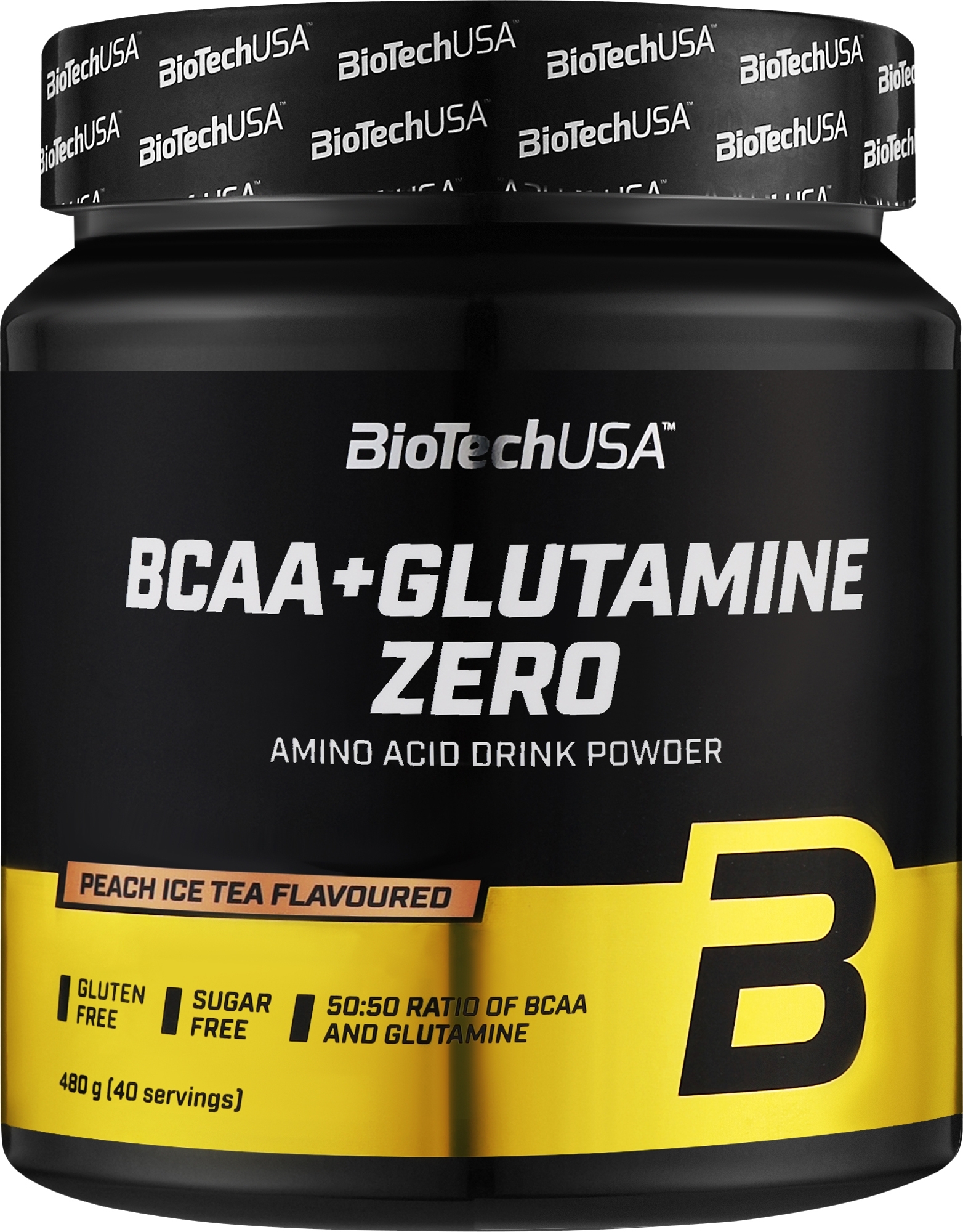 Комплекс аминокислот и глютамина в порошке "Персиковый айс чай" - BioTechUSA BCAA + Glutamine Zero Peach Ice Tea Amino Acid Drink Powder — фото 480g