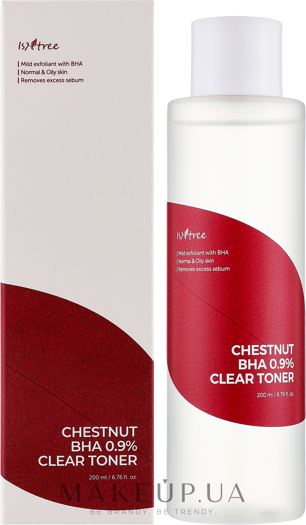 Тонер очищающий с BHA кислотой и экстрактом каштана - IsNtree Chestnut BHA 0,9% Clear Toner — фото 200ml